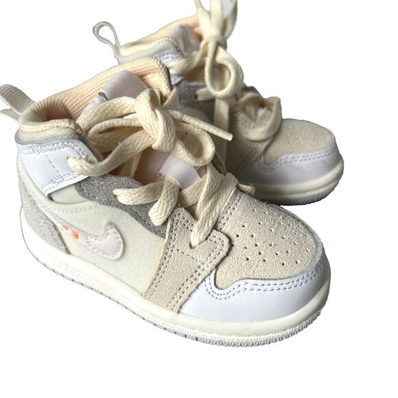 Nike Jordan 1  Mid SE Craft Infant/Toddler Shoes Sz 5C Neutral Colors DQ3725-100 - Picture 3 of 7